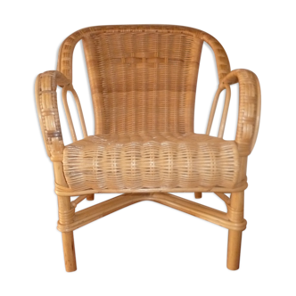 Armchair child vintage rattan wicker