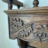 Old carved wooden kitchen shelf