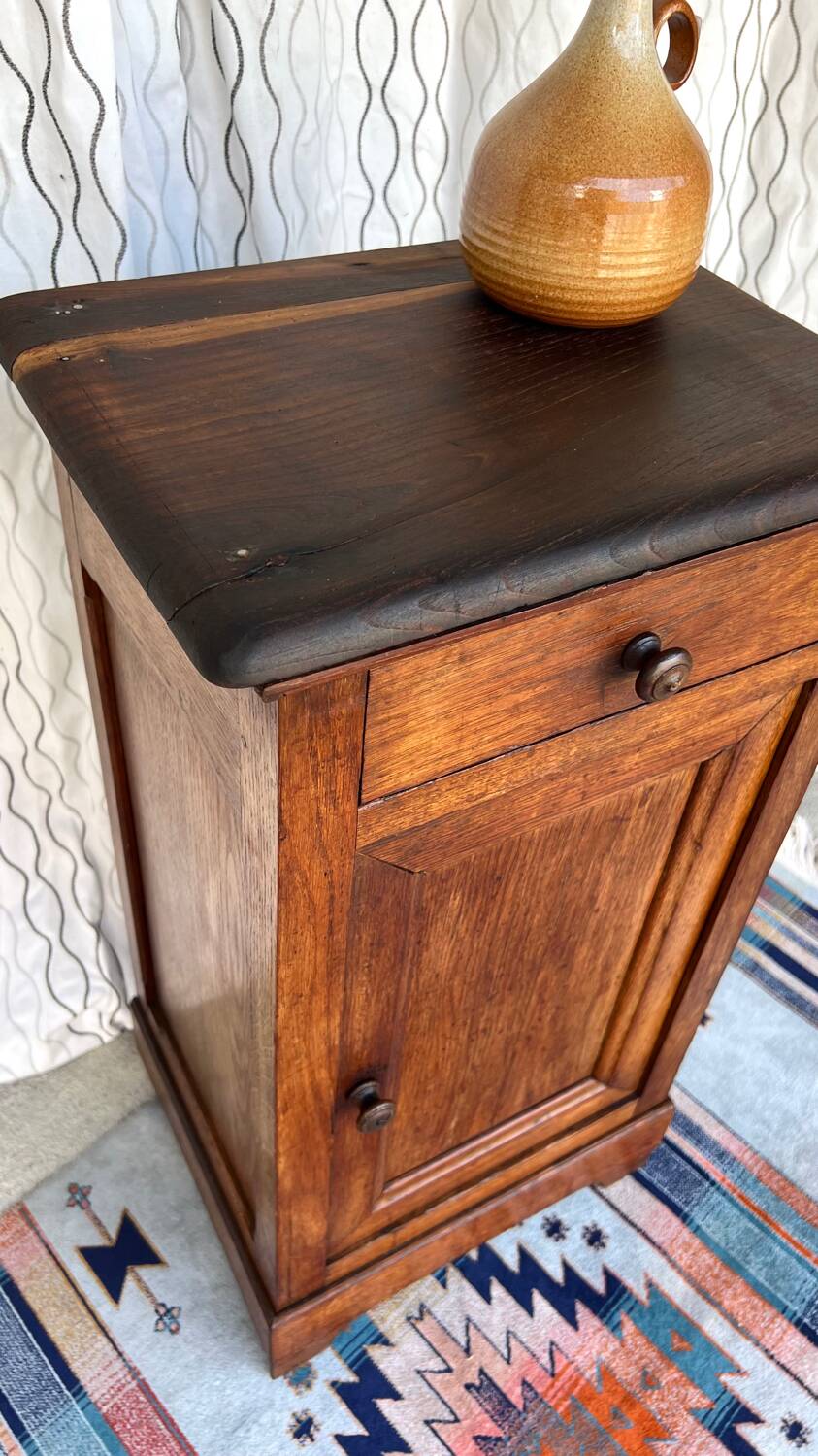 Vintage solid wood bedside table