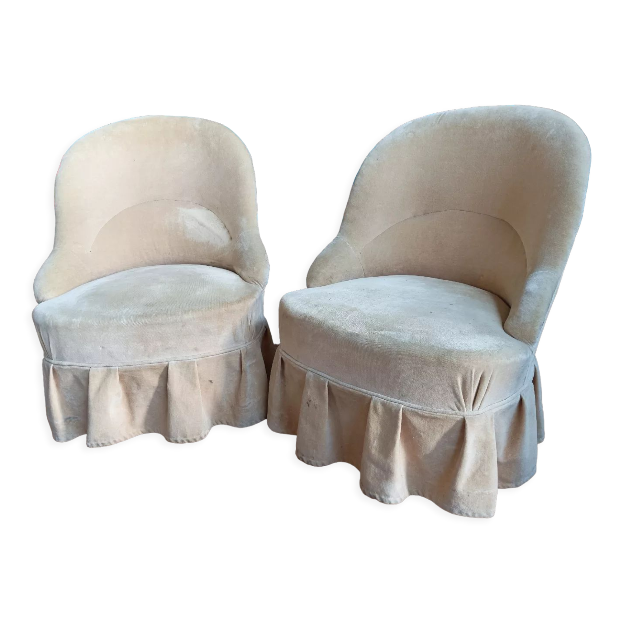 Pair of chair toad old foot black turns turns