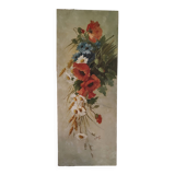 Oil painting on canvas "Country spray with poppies" 1910 signed