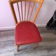 Chaise bistrot Baumann en bois et skaï rouge