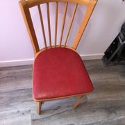Baumann red faux leather bistro wooden chair