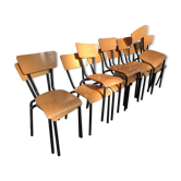 Ensemble de 12 chaises mullca 511