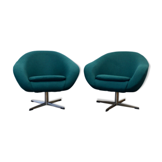 Pair of 1960's swivel armchairs