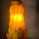 antique wrought iron lamp from 1900 at 40 with a very large glass paste shade 45