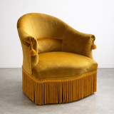 Mustard velvet armchair