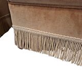 Set salotto in ciniglia degli anni ’70 con frangia decorativa