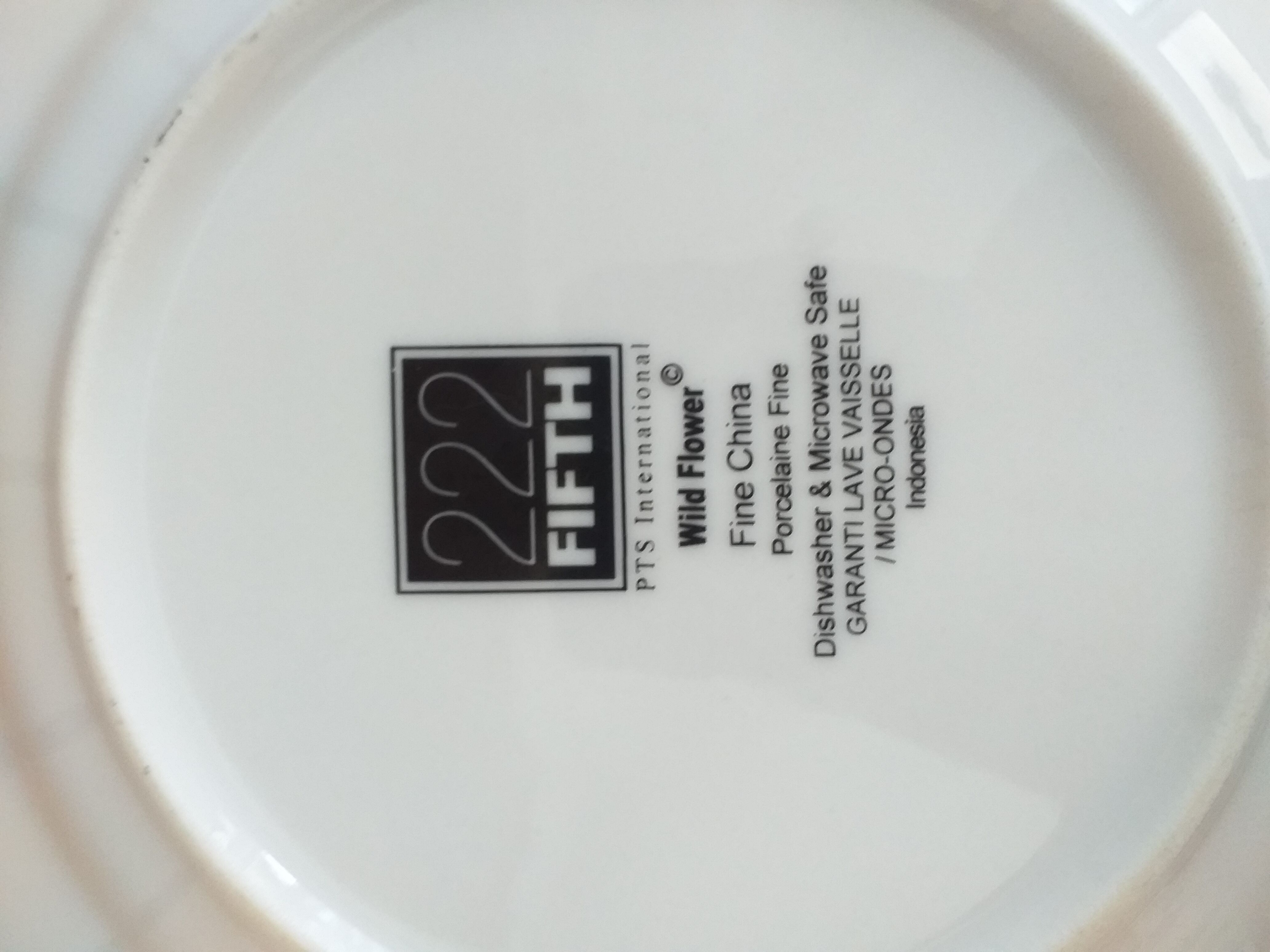 Porcelain plate 222 Fifth