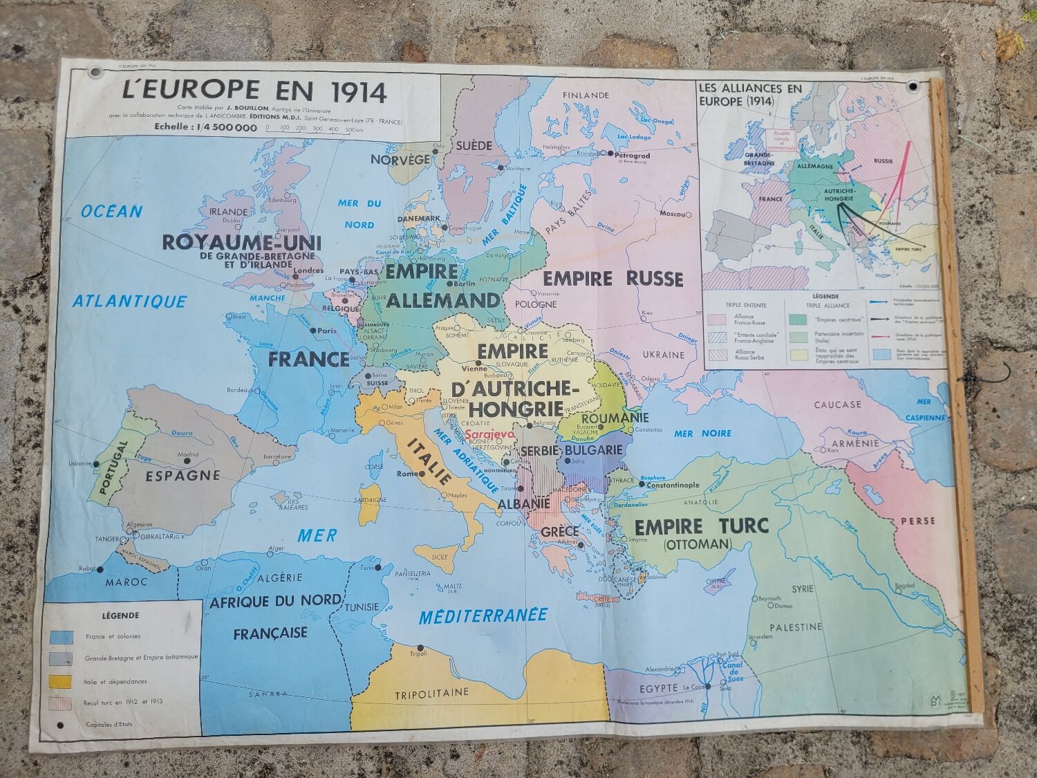 School map of Europe before/after the war
