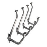 4 aluminium coat hooks