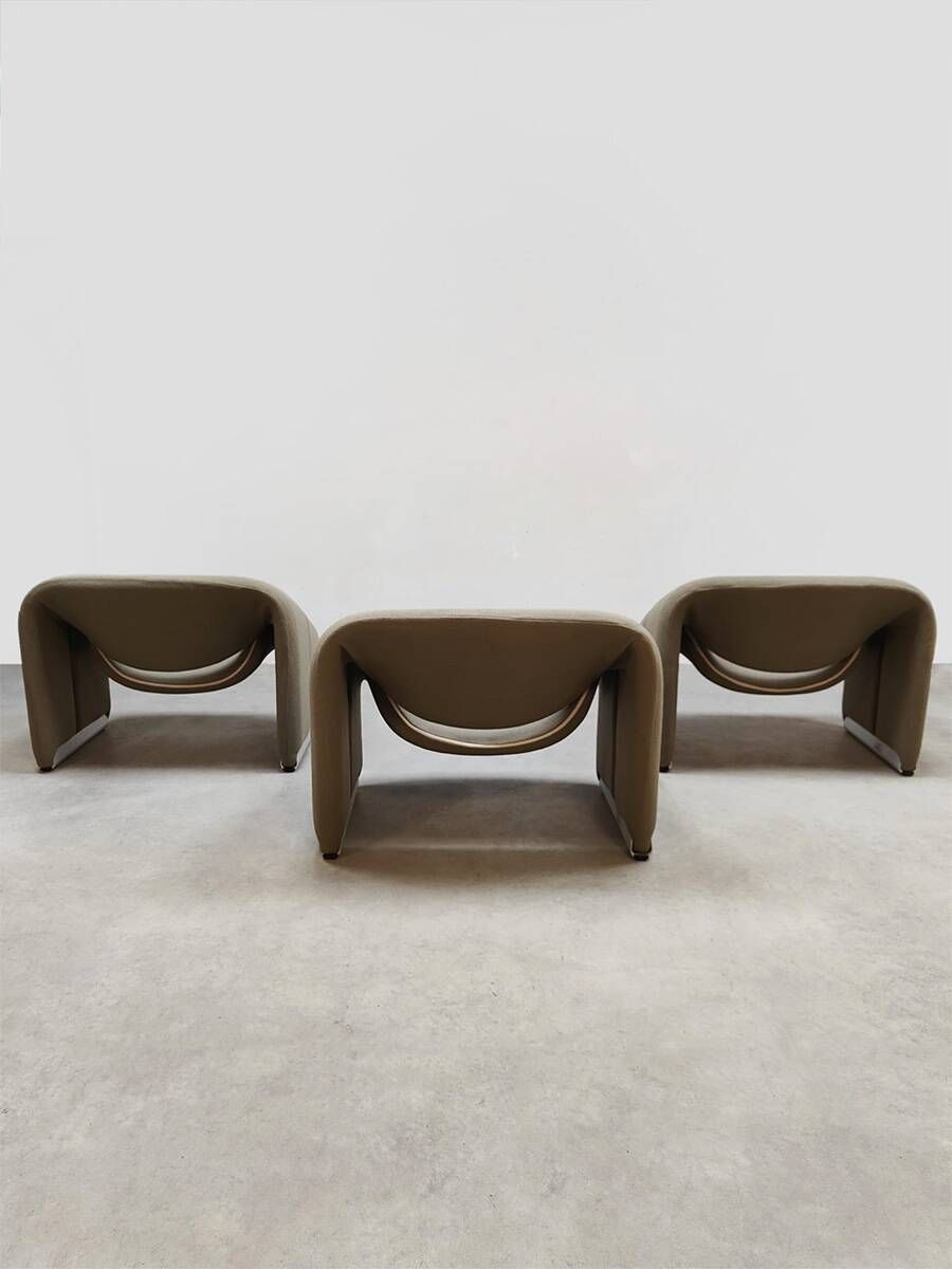 Set of 3 vintage Dutch design groovy chairs F598 'Wabi sabi'