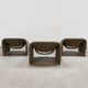 Set of 3 vintage Dutch design groovy chairs F598 'Wabi sabi'