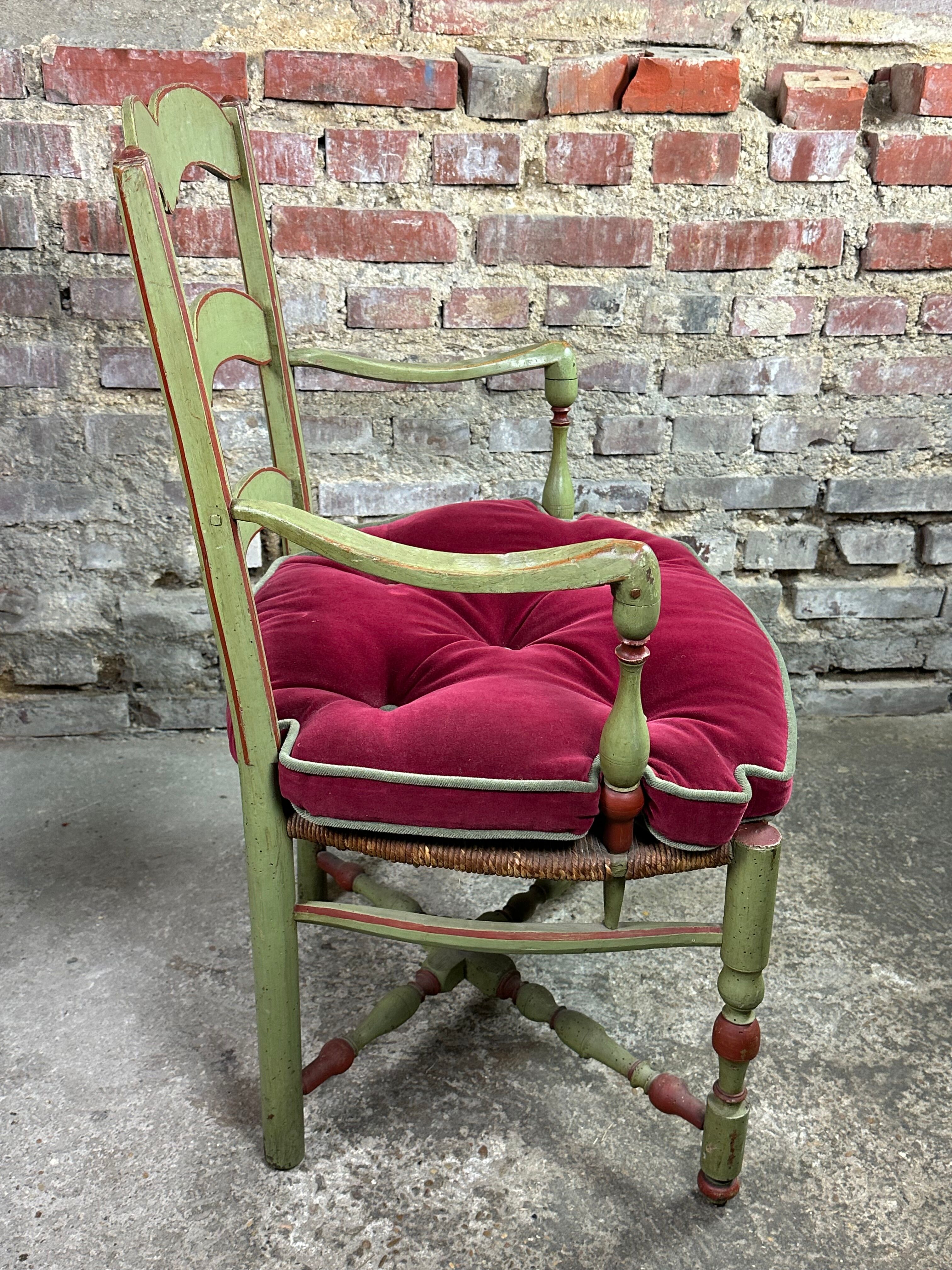 Pair of provençal straw armchairs late nineteenth