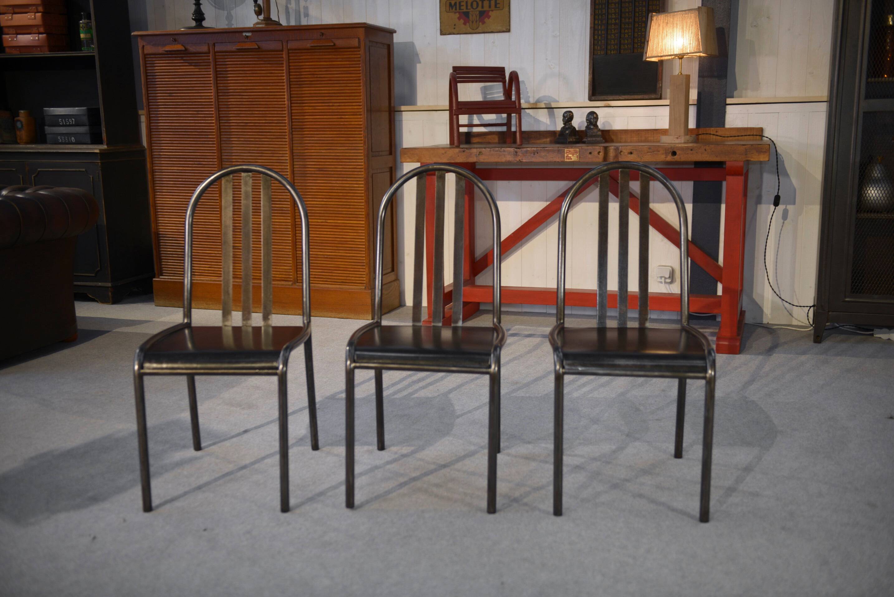Lot de 3 chaises modèle "Villa Cavrois" Moderniste par MALLET STEVENS