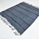 Tapis kilim vintage rayé bleu clair, 174x204 cm