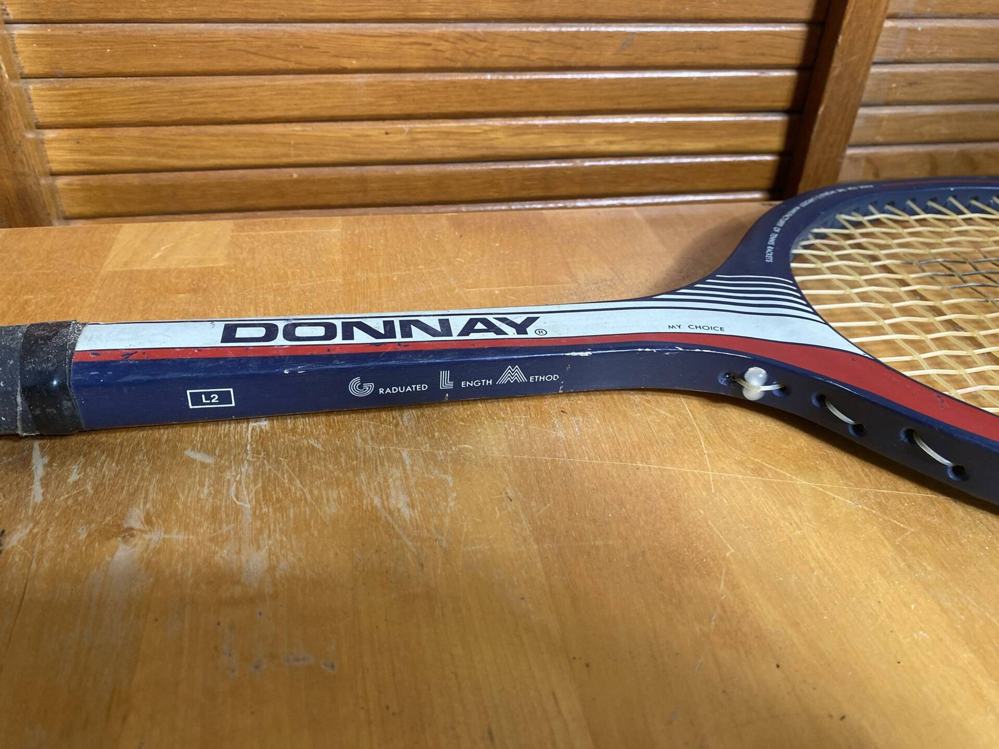 Vintage DONNAY GLM 27 Wooden Tennis Racket + Sports Cover #E2