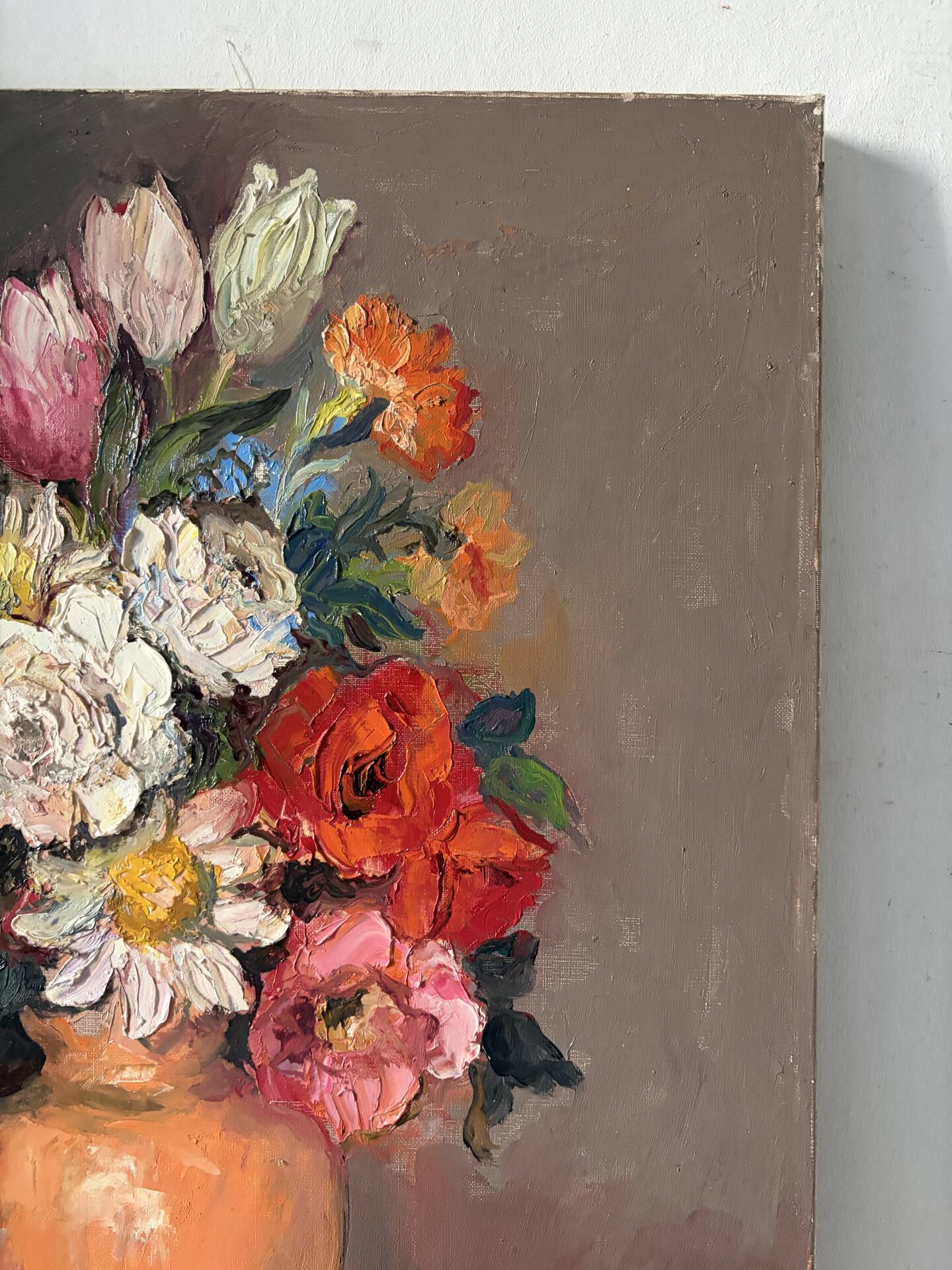 "Roses and fruits" knife oil signed Hinsberger 1992
