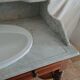 Toilet table on marble with cacker