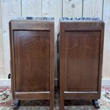Pair of Art Deco bedside tables in walnut.