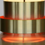 Brass coloured aluminium pendant light from Lyskaer. Denmark 1970s