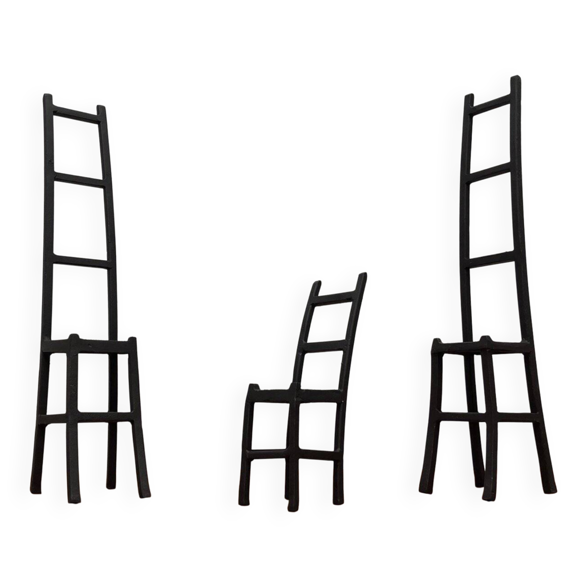 Vintage cast iron art sculptures, set of 3