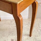 Vintage wood and marble console desk