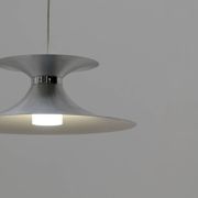 Scandinavian chandelier by MARKSLÖJD in aluminum and opaline, Sweden 1970