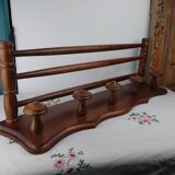 Large Antique Wooden Wall Hook with Shelf for Hats, 70 cm