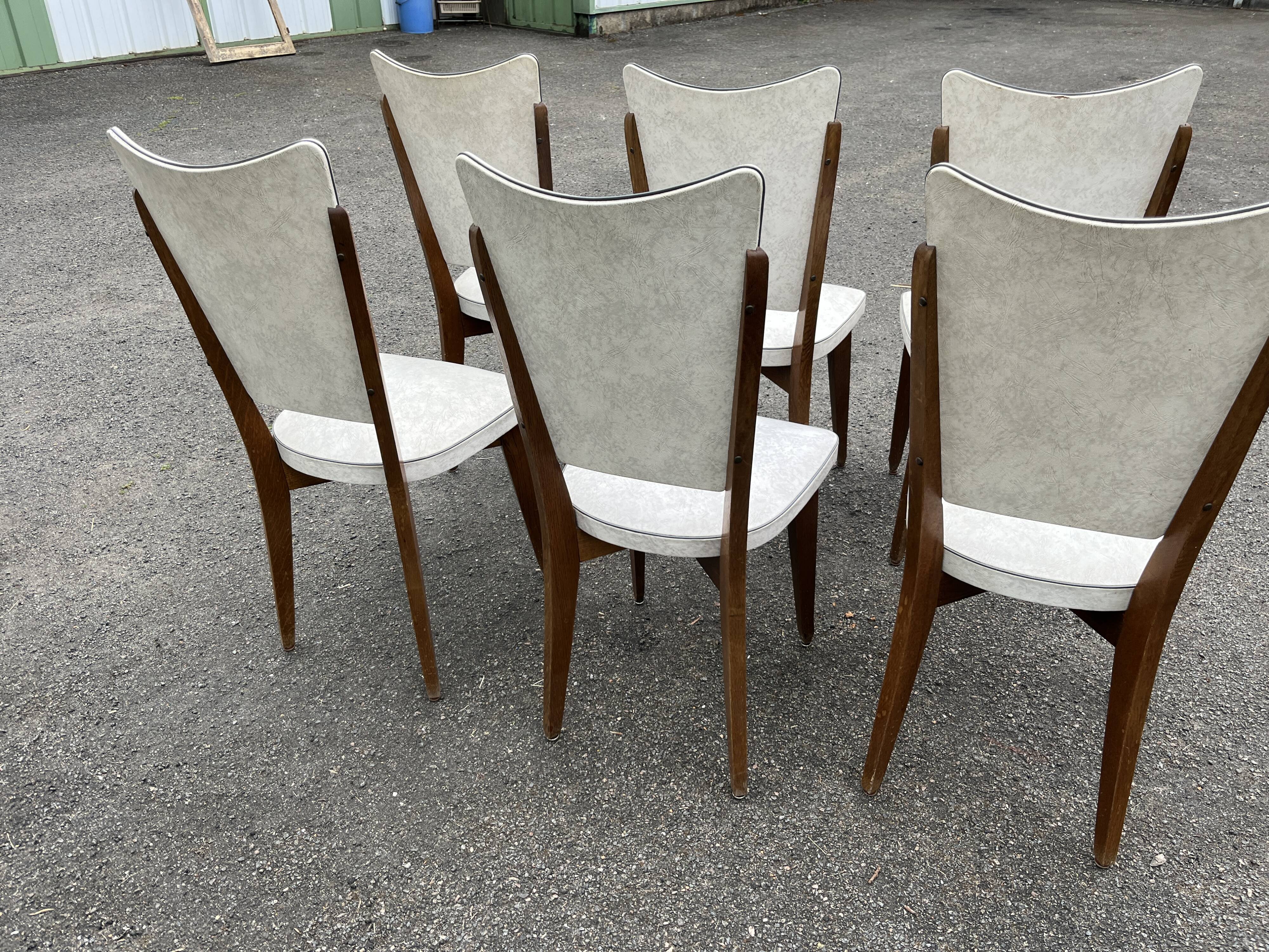 Ensemble de 6 chaises haute vintage – Design années 50/60