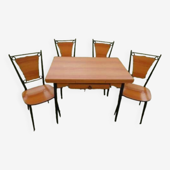 Ensemble rare année 70 Table, chaises , unique