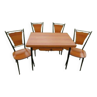 Rare set from the 70s Table, chairs, unique