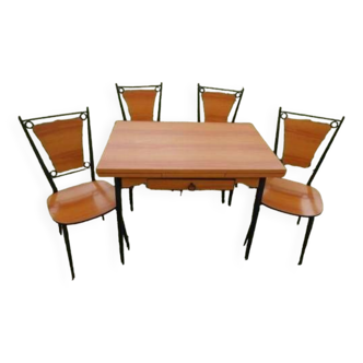 Ensemble rare année 70 Table, chaises , unique