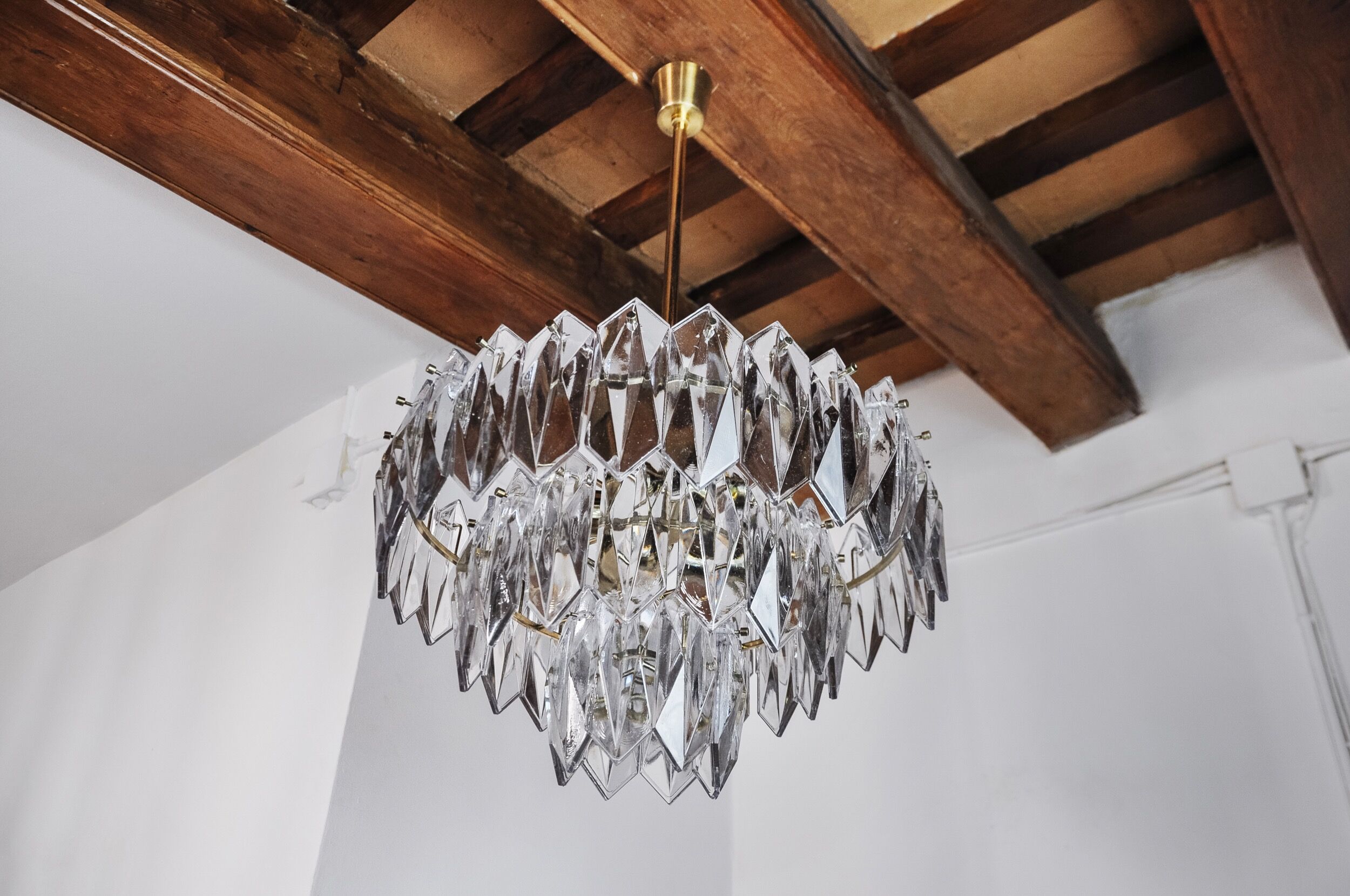 J.T Kalmar chandelier, cut glass, 3 levels, Austria 1970