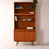 Library with small teak sideboard