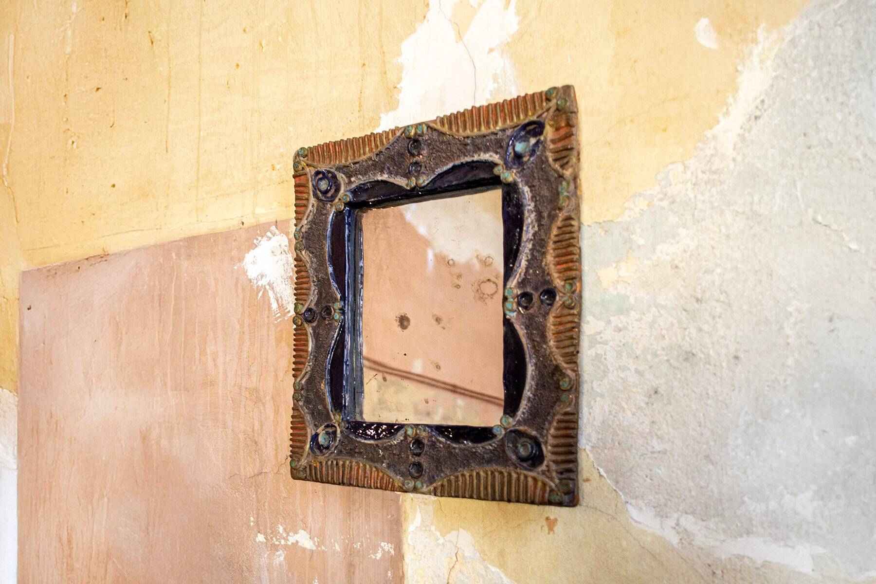 Mirror with ceramic frame, 1950s