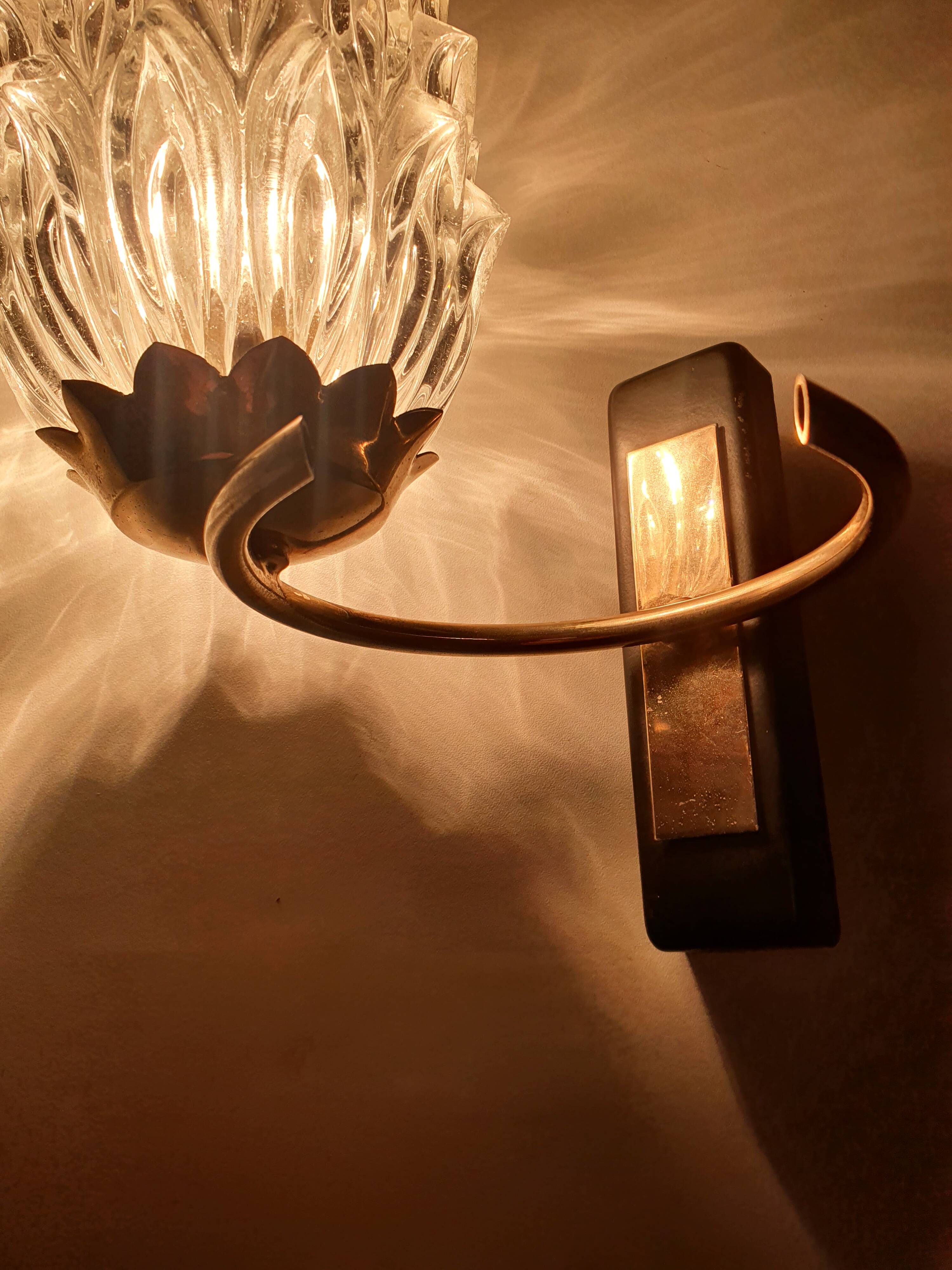 Pair of 1950s gold wall lights