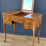 Rosewood dressing table 4 drawers compartments mirror xxeme marquetry