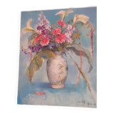 Chinese painter by chen ben. flower vase.
