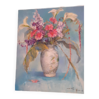 Chinese painter by chen ben. flower vase.