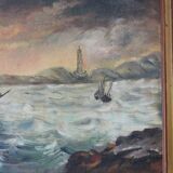Large oil on marine canvas