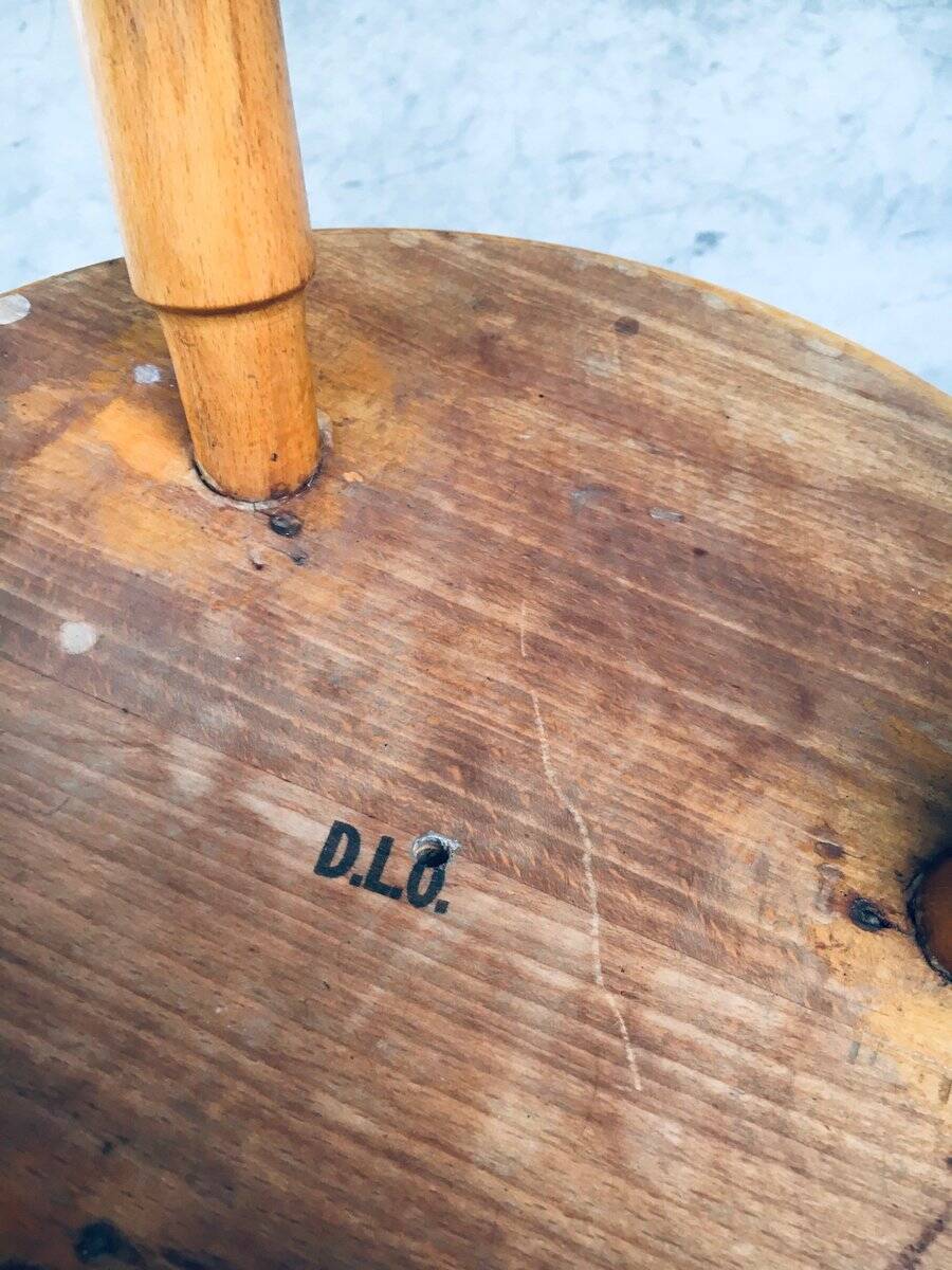 Industrial Low Tripod Stools, Belgium, 1950s, Set of 3