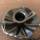 Handmade hand candle holder in vintage black wrought iron