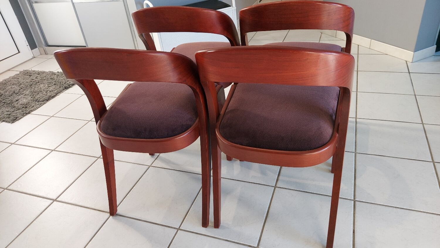 Set of 4 Gondola model chairs by Baumann vintage 1970s