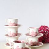 Set of 6 coffee cups and saucers, Villeroy & Boch, Rusticana rose model