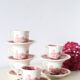Set of 6 coffee cups and saucers, Villeroy & Boch, Rusticana rose model