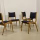 Lot de 4 chaises design scandinave bois courbé année 60.