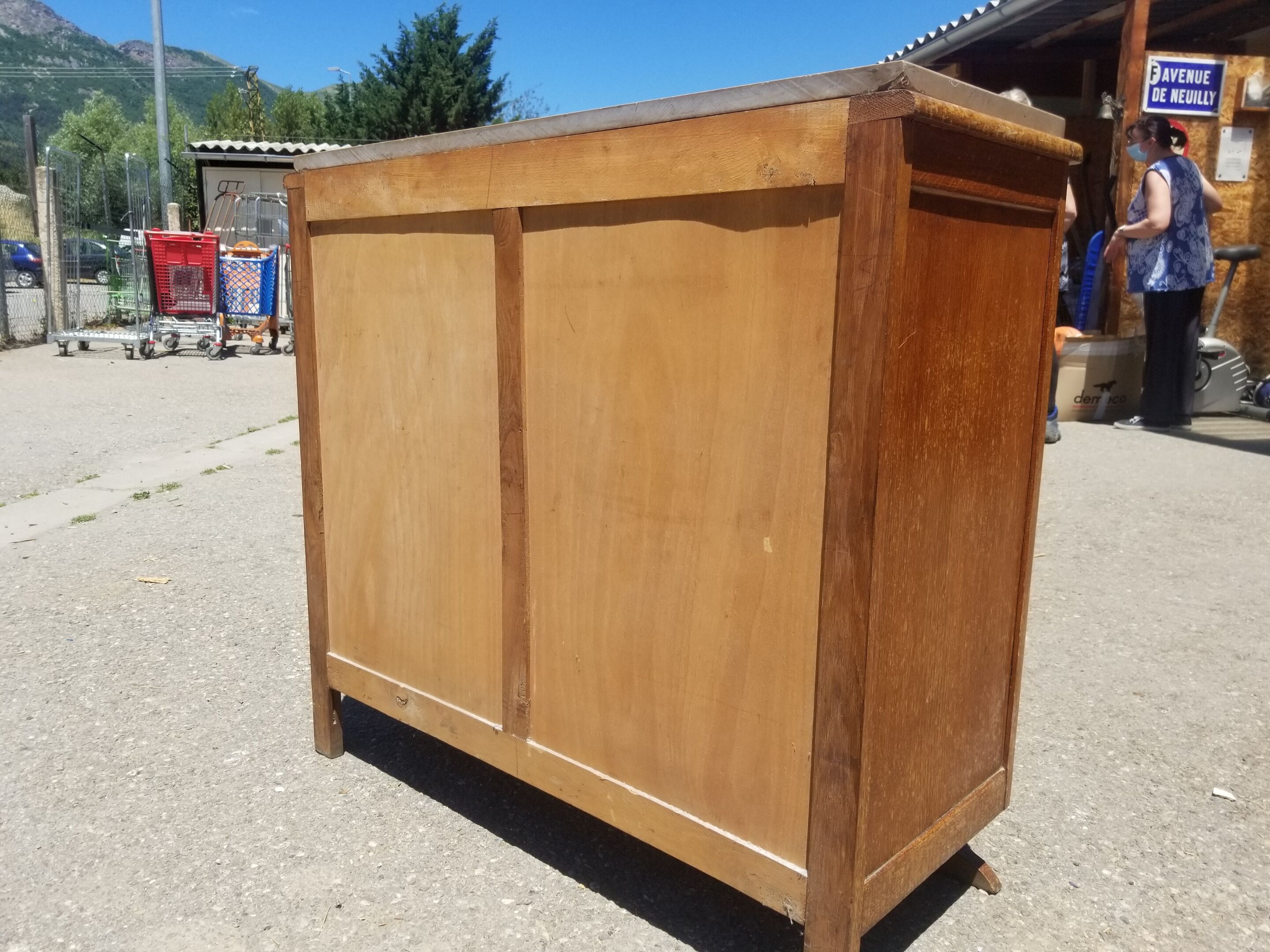 Old Art Deco chest of drawers 4 drawers and marble top