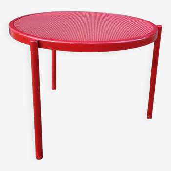 Red metal side table