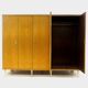 Large vintage mid century modern 5-door wardrobe in flamed maple, 1960s